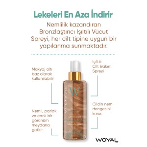 Bronzlaştırıcı Işıltılı Vücut Spreyi, Kokulu Vücut Spreyi 1 Adet 250 ml 