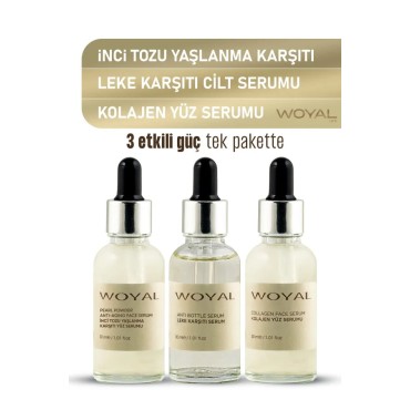 Kırışıklık Karşıtı Serum 30 Ml + Leke Karşıtı Serum 30 Ml + Kolajen Yüz Serumu 30 Ml 